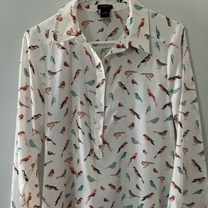 🌷2 for $18🌷bird print ann taylor blouse